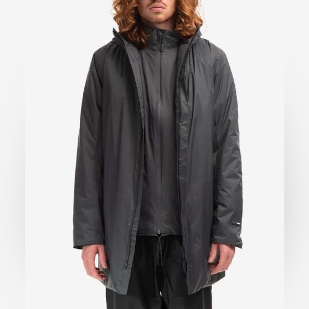 MENS RAINS Padded Nylon Coat NAVY LARGE